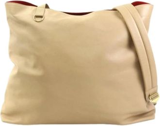 Burberry Pre-owned Leren Schoudertas - unisex - Vintage Shopper - Beige - ONE Size - Leer - Vintage
