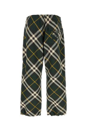 Burberry Mens Embroidered Polyester Pant Ivyipcheck Exterior: Pantaloni