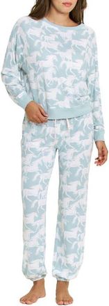 Honeydew Intimates Star Seeker Brushed Jersey Pajamas in Whisper Mint Horses at Nordstrom, Size X-Large
