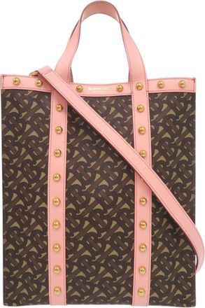 Burberry Brown Pink Pvc Leather Shoulder Bag Tote Bag (Pre-Owned)