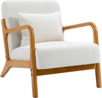 Nordlys Sill&oacute;n en madera y lana blanco