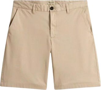 Woolrich Korte Broeken, Heren, Beige, W33, Katoen, Klassieke Chino Shorts