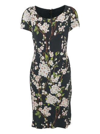 Dolce & Gabbana floral-print short-sleeve midi dress - Black