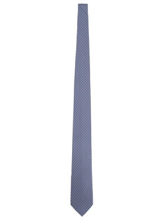 Ferragamo Blue Printed Tie
