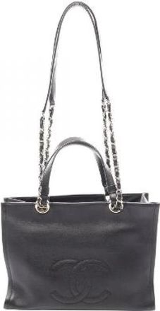 Chanel Pre-owned Coco Mark Leren Schoudertas - Dames - Vintage Handtas - Zwart - ONE Size - Leer - Vintage