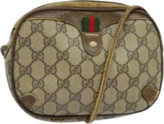 Gucci Pre-owned Leather gucci-bags - Dames - Vintage Schoudertas - Beige - ONE Size - Leer - Vintage