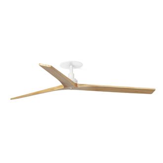 Netlighting Klim Recessed Large Ceiling Fan Matt White Pine Blades