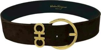 Ferragamo Pre-owned Suede Belt - female - Salvatore Ferragamo Pre-owned - Vintage Belts - Brown - ONE SIZE - Pre-owned