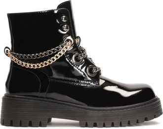 Kazar Gelakte kettinglaarzen. Dit product valt groot uit. - Dames - Veterlaarzen - Zwart - 37 EU - Leer - Schoenen