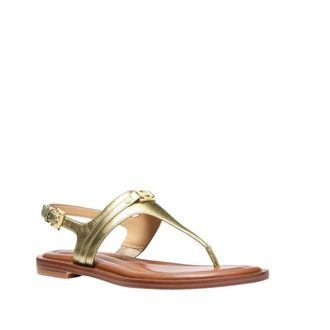 Michael Kors Flat Sandals, female, Yellow, Size: 8 1/2 US Thong Sandal with T-Strap Closure