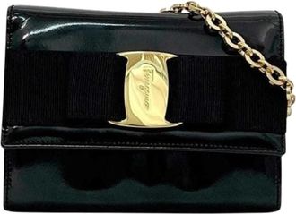 Ferragamo Pre-owned Vara Schoudertas - Dames - Vintage Mini Tas - Zwart - ONE Size - Leer - Vintage