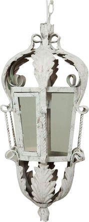Biscottini International L&aacute;mpara De Techo De Hierro Forjado Con Acabado En Blanco Envejecido 30x24x58 Cm