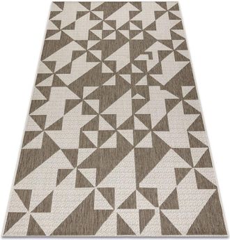 RugsX CARPET SIZAL FLOORLUX 20489 champagne / taupe TRIANGLES beige 200x290 cm