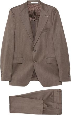 Tagliatore Brown Single Breasted Suit