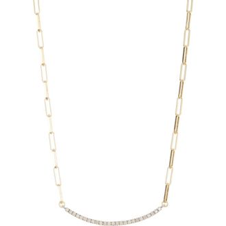 Meshmerise Diamond Paperclip Link Necklace - 0.06ct. in Yellow Gold at Nordstrom Rack