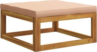 vidaXL Reposapi&eacute;s Modular Con Cojines 100 % Poli&eacute;ster Acacia S&oacute;lido Vidaxl