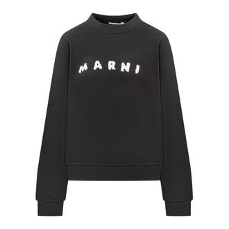 Marni Sweatshirts, female, Black, Size: XS Logo Sweatshirt