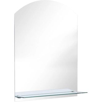 vidaXL Espejo De Pared Con Estante De Vidrio Templado 50x70 Cm Vidaxl