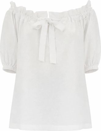 Patou Volume Jersey Top - Dames - Blouses - Wit - L - Overhemden