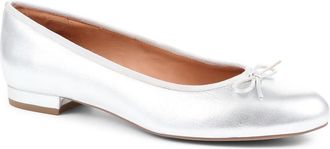 Jones Bootmaker Womens Soleil Leather Low Ballet Pumps - Silver - Size UK 5.5