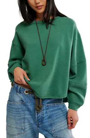 Free People Total Eclipse Oversize T-Shirt in Uncut Emerald at Nordstrom, Size Medium