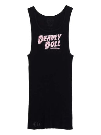Chrome Hearts deadly doll graphic tank top - men - Fabric - L - Black