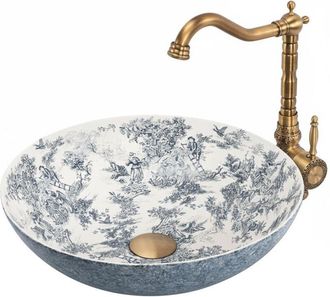 Rea Lavabo Sobre Encimera Rea Juliana White Blue