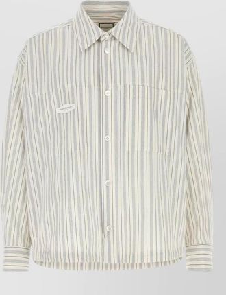 Wooyoungmi cotton shirt long sleeves striped chest pocket