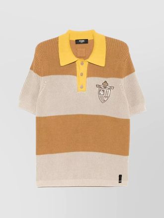 Fendi striped cotton short-sleeve polo shirt
