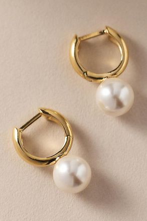 Nadri Pearl Huggie Earrings