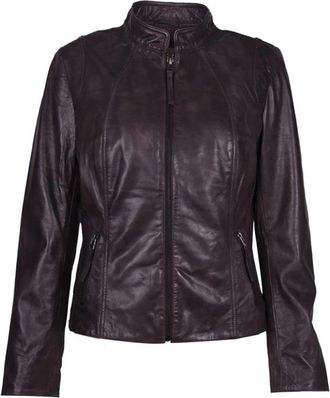 BTF-CPH Leren Bikerjack van Lam - Dames - Leren en Su&egrave;de Jassen - Zwart - 3XL - Leer - Jassen