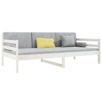 vidaXL Sof&aacute; Cama Sin Colch&oacute;n Madera Maciza De Pino Blanco 80x200 Cm Vidaxl