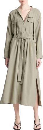 Vince Soft Utility Shirt Dress In Light Sea Fern