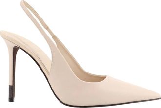 Brunello Cucinelli Schoenen, Dames, Beige, 40 EU, Leer, Pumps van Leer met Puntige Neus en Monile