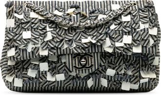 Chanel Pre-owned Womens Striped Fabric Shoulder Bag - Dark Blue Textile - One Size