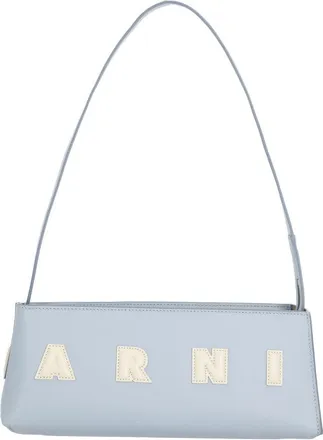 Marni Rectangular Light Blue Leather Museo Baguette Bag
