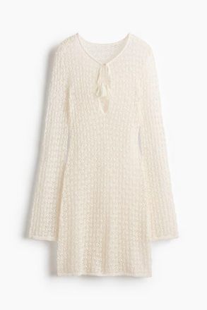 H&M Crochet-look Beach Dress in White at Nordstrom, Size X-Large