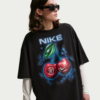 Nike Womens Nike Sportswear Classic Oversized T-Shirt in Black | IR7836-010