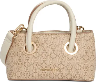 Nanette Lepore Mini Satchel Bag in Almond Logo-Rice at Nordstrom Rack