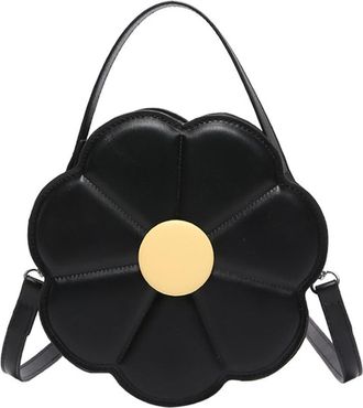 Generic Versatile Shoulder Bag for Women Flower Shaped Embellishment Underarm Bags PU Leather Satchel for Various