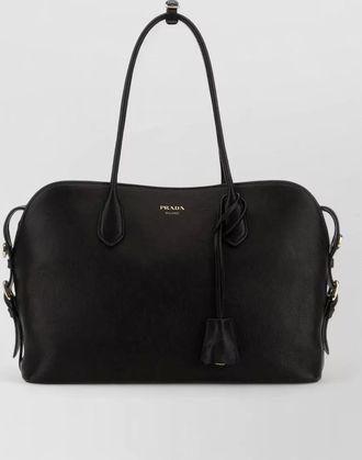 Prada leather large shopping bag detachable strap