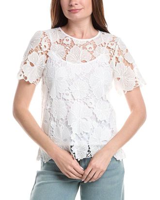 Vince Camuto Crochet T-Shirt Blouse