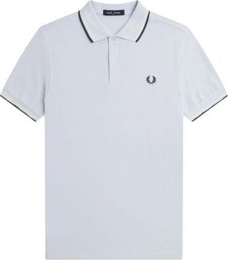 Fred Perry Gestreept Geribbeld Katoenen Poloshirt - Heren - Polos - Blauw - L - Katoen - Tops