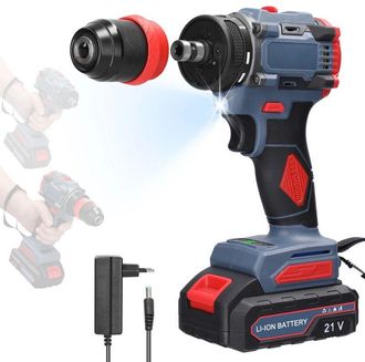 OEM Taladro Inal&aacute;mbrico De Litio 2 En 1 De 21 V, Destornillador El&eacute;ctrico, Herramienta El&eacute;ctrica Multifuncional, Par De 45 Nm, Motor Sin Escobillas, Desto