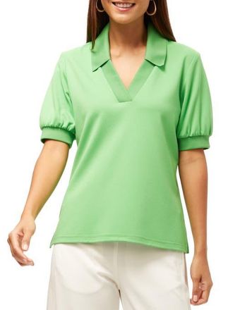 Trina Turk Set Point Ponte Polo Top in Grass Court Green at Nordstrom, Size Medium