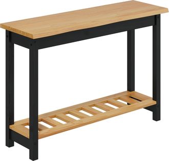 vidaXL Mesa Consola Ekai Negro 112 X 35 X 76 Cm Madera De Pino Maciza Vidaxl