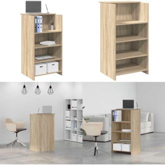 vidaXL Scrivania per Reception Rovere Sonoma 55x50x103,5 cm in Legno Massello - Scrivania in legno - Scrivania con bancone
