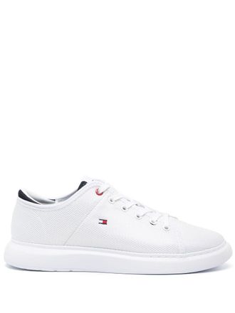 Tommy Hilfiger embroidered-logo mesh low-top sneakers - men - Rubber/Polyester/Polyester - 45 - Neutrals