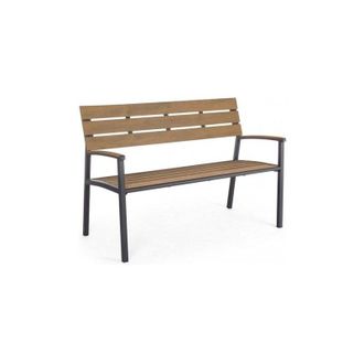 BIZZOTTO Bizzotto - Panca da giardino Isak in acciaio e Poly wood, panchina per giardino e veranda verniciata a polvere -Antracite