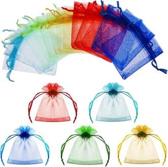 No Brand Bolsitas De Organza Peque&ntilde;as De 7 X 9 Cm, Colores Surtidos - 50 Unidades
